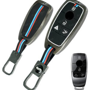 Coll of Fest® Metal Silicon Key Cover Compatible for 2017-2020 Mercedes-Benz E-Class, 2018-2020, Benz S-Class 4-Button Smart Key Metal Protection Special Feature Visible in Low-Light Condition