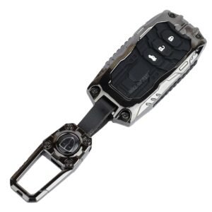 Coll of Fest Luxury Waterproof New Transformer Series Soft Silicon Car Key Shell with Keychain for Honda BRV, WRV, CRV, Jazz, City 3 Button Smart Key Black