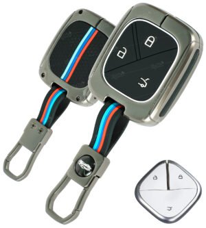 Coll of Fest Metal Silicon Key Cover Compatible for MG Comet EV Electric 3 Button Smart Key Cover Full Metal Protections Special Feature Visible in Low-Light Conditions