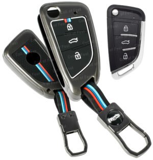 Coll of Fest Metal Silicon Key Cover Compatible with KEYDIY B29 Universal B Series KD Remote Car Key for Mini KD/KD-X2/KD-MAX 3 Button Flip Smart Key Special Feature Visible in Low-Light Conditions