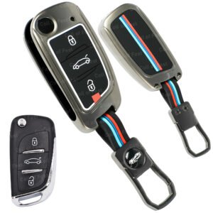 Coll of Fest Metal Silicon Key Cover Compatible with Xhorse B11 DS Remote 3 Button Flip Smart Key Special Feature Visible in Low-Light Conditions