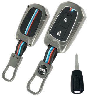 Coll of Fest Metal Silicon Key Cover Compatible for Tata Indica, Vista, Indigo, Manza 2 Button Smart Key Cover Full Metal Protections Special Feature Visible in Low-Light Conditions