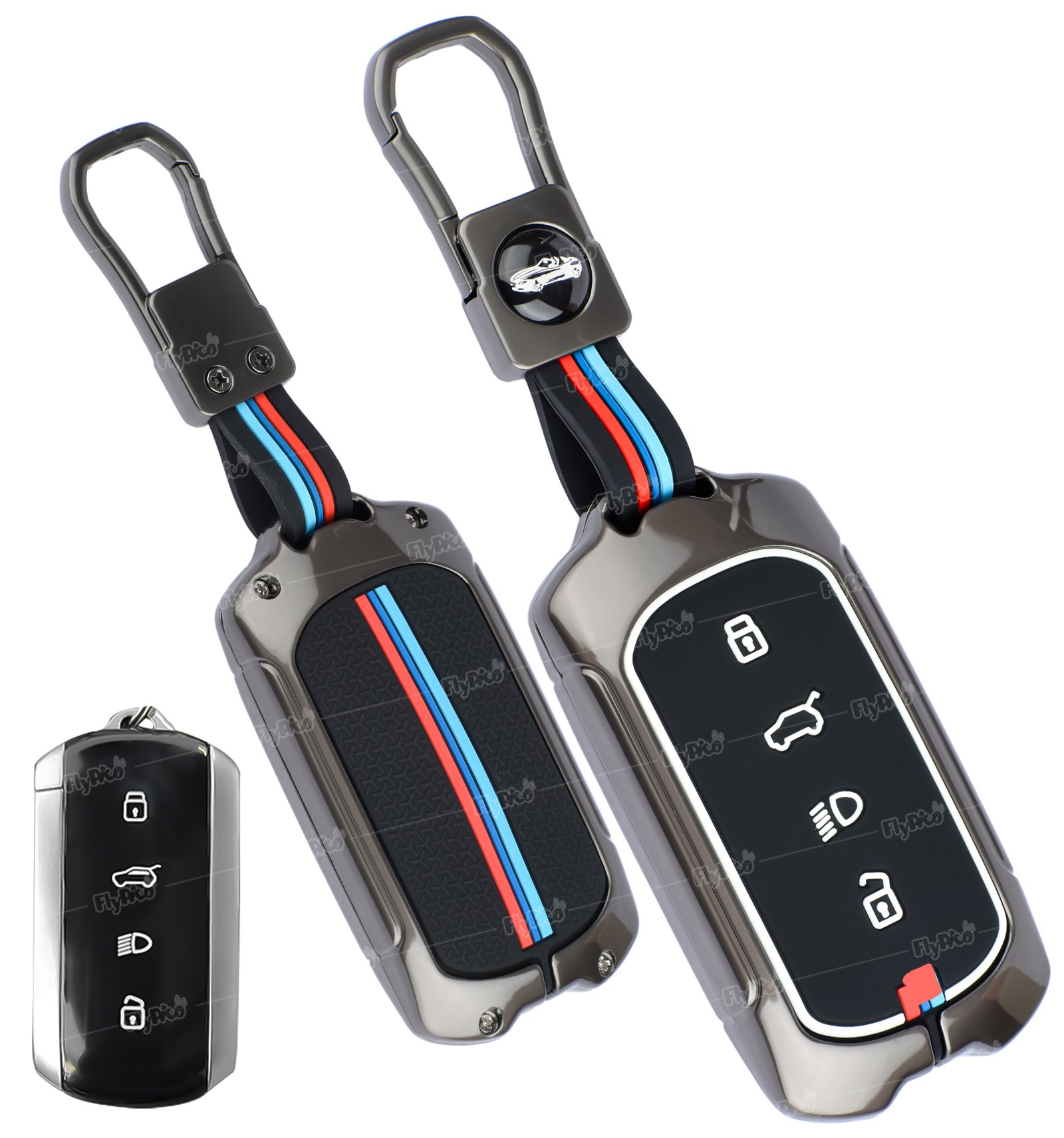 COF-MKY-TATA-KC04 Coll of Fest Metal Silicon Key Cover Compatible with Tata Curvv, Curvv EV 4 Button Smart Key Special Feature Visible in Low-Light Conditions